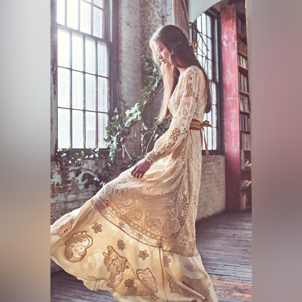 LoveShackFancy Cream Maxi Dress